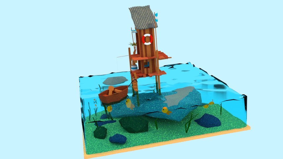 Low poly sea shack preview image 1
